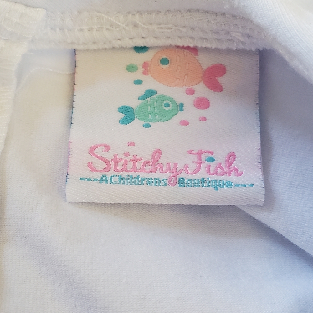 Stitchy Fish Size 5 Kids Light Blue Sailboat Beach Lounge Pajama Set Vintage - Picture 3 of 10